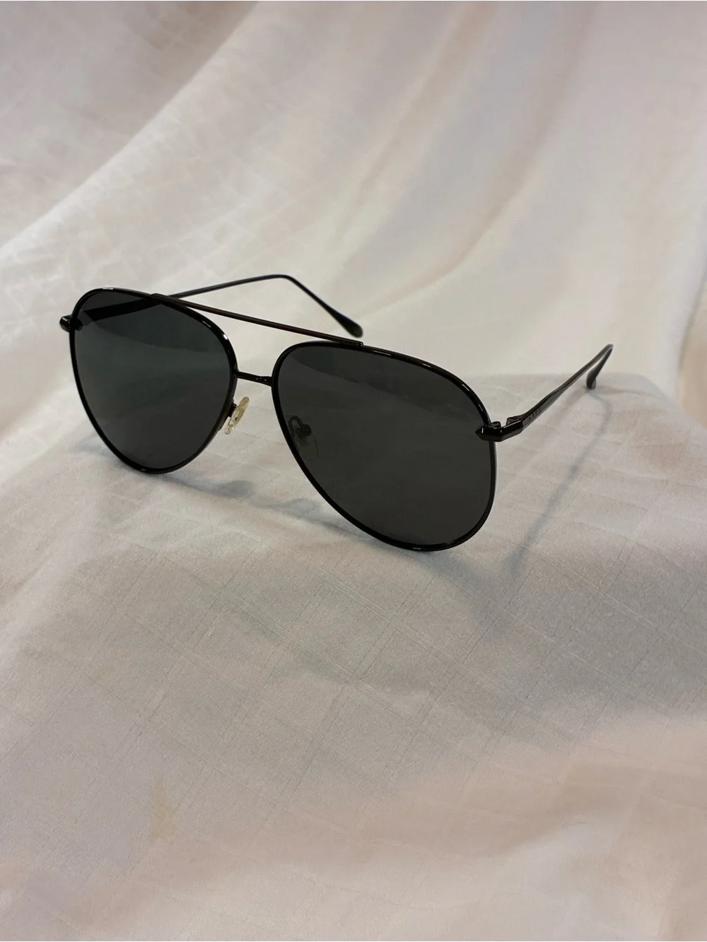 Men’s Diff Eyewear Aviator Sunglasses - Black Frames, Dark Gray Lenses